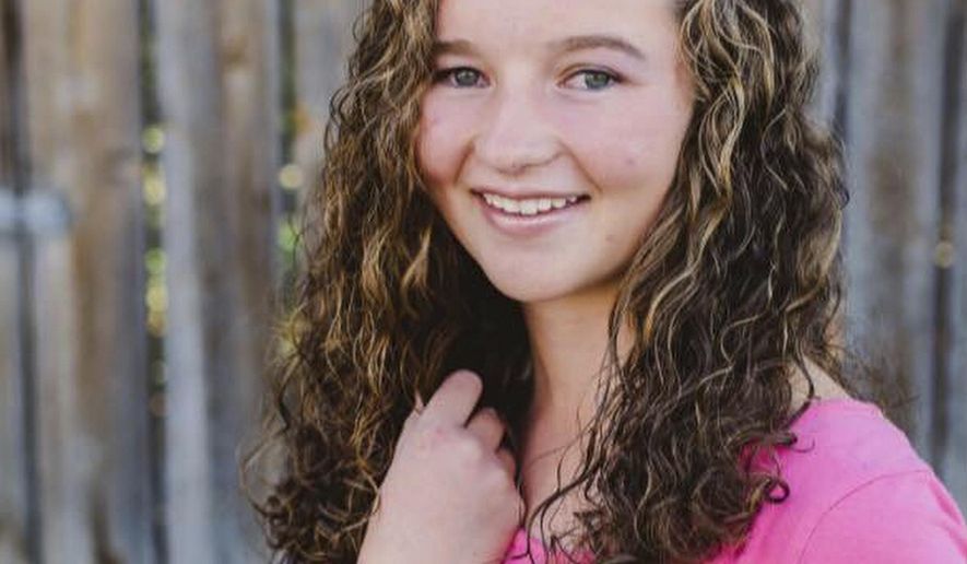 This undated photo provided by Lauren Anderson shows Deserae Turner, a Utah teenager who was shot in the head and left in a ditch. Residents of a small town in northern Utah are struggling to comprehend why two teenage boys plotted to rob and kill, Turner, 14, before shooting her in the head and leaving her critically wounded in a ditch, according to prosecutors. (Lauren Anderson via AP)