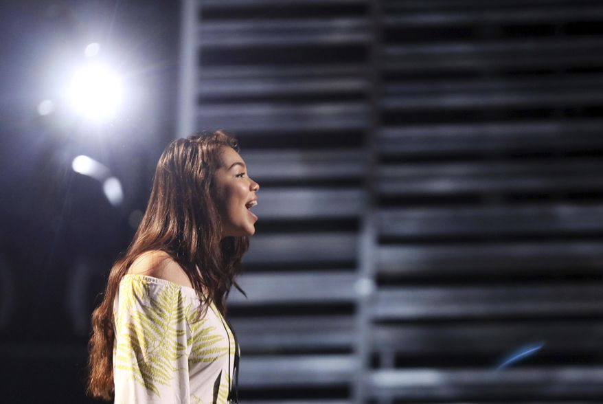 Auli'i Cravalho is seen during rehearsals for the 89th Academy Awards on Friday, Feb. 24, 2017. The Academy Awards will be held at the Dolby Theatre on Sunday, Feb. 26. (Photo by Matt Sayles/Invision/AP)