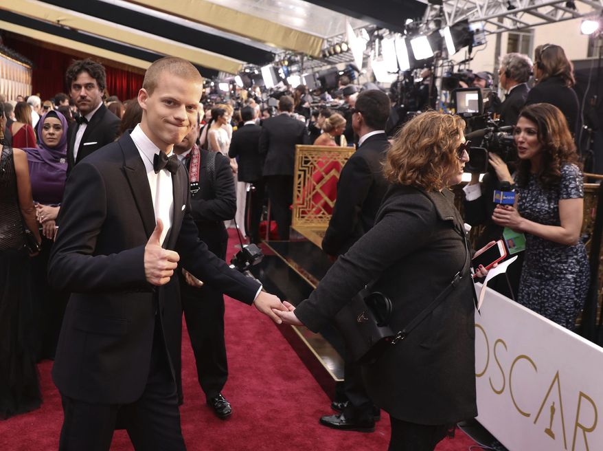 Lucas Hedges arrives at the Oscars on Sunday, Feb. 26, 2017, at the Dolby Theatre in Los Angeles. (Photo by Matt Sayles/Invision/AP)