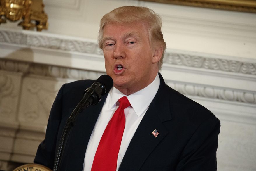 President Donald Trump speaks to a meeting of the National Governors Association, Monday, Feb. 27, 2017, at the White House in Washington. (AP Photo/Evan Vucci)
