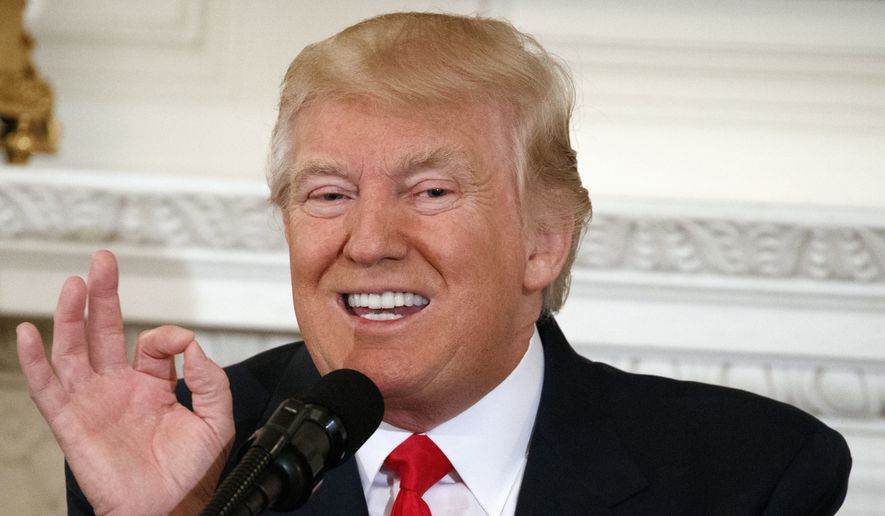 In this Feb. 27, 2017, photo, President Donald Trump speaks to a meeting of the National Governors Association at the White House in Washington. A presidential address to Congress is always part policy speech, part political theater. With Trump, a former reality TV star, there’s extra potential for drama as he makes his first address to Congress. (AP Photo/Evan Vucci)