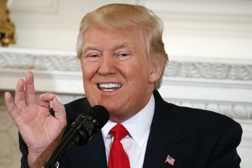 In this Feb. 27, 2017, photo, President Donald Trump speaks to a meeting of the National Governors Association at the White House in Washington. A presidential address to Congress is always part policy speech, part political theater. With Trump, a former reality TV star, there’s extra potential for drama as he makes his first address to Congress. (AP Photo/Evan Vucci)