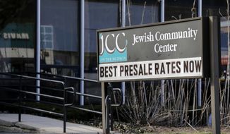 The Jewish Community Center is seen in Tarrytown, N.Y., Tuesday, Feb. 28, 2017. The latest in a wave of bomb threat hoaxes called into more than 20 Jewish community centers and schools across the country has again put administrators in the position of having to decide whether a threatening message on the other end of a phone line was enough to evacuate. (AP Photo/Seth Wenig) ** FILE **