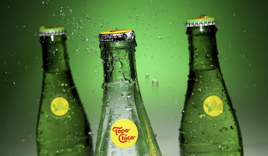 ADVANCE FOR MONDAY, MARCH 6, 2017- In this Wednesday, Feb. 1, 2017 photo, Topo Chico Mineral Water is photographed in Dallas. (Andy Jacobsohn/The Dallas Morning News via AP)