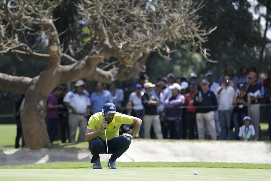 Sergio Garcia of Spain lines up a putt on the13th hole in round one of the Mexico Championship at Chapultepec Golf Club in Mexico City, Thursday, March 2, 2017. All but one of the world's top 50 golfers are contesting the World Golf Championship PGA event, which this year relocated to Mexico City from the Trump National Doral Resort in Florida. (AP Photo/Rebecca Blackwell)