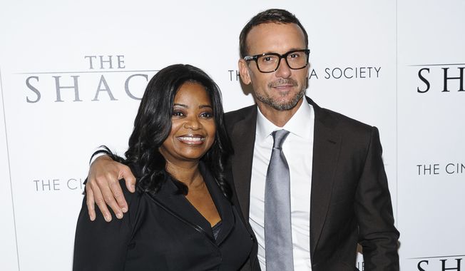 Octavia Spencer, left, and Tim McGraw attend the world premiere of &quot;The Shack,&quot; hosted by The Cinema Society, at the Museum of Modern Art on Tuesday, Feb. 28, 2017, in New York. (Photo by Christopher Smith/Invision/AP)