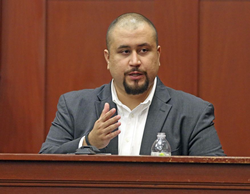 FILE - In this Sept. 13, 2016 file photo, George Zimmerman looks at the jury as he testifies in a Seminole County courtroom in Orlando, Fla. Florida doesn't just want to let people stand their ground, it also wants to make the state prove they didn't commit violence in self-defense before taking them to trial. While at least 22 states have similar laws that say people can use force — even deadly force — to defend themselves from threats, Florida could soon be the only one that spells out that prosecutors have to prove defendants weren't acting in self-defense before taking someone to trial.(Red Huber/Orlando Sentinel via AP, Pool)
