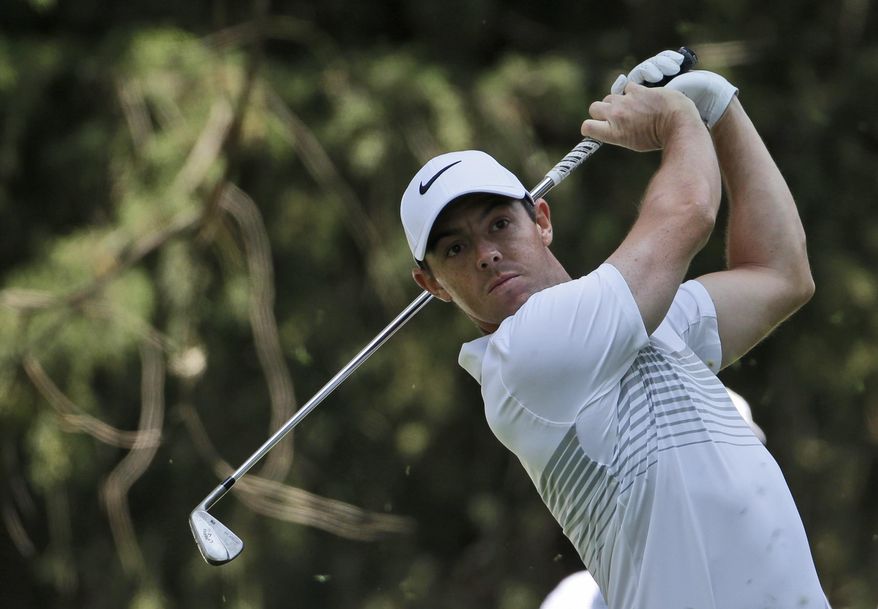 Rory McIlroy, of Northern Ireland, tees off on the 16th hole in round one of the Mexico Championship at Chapultepec Golf Club in Mexico City, Thursday, March 2, 2017. All but one of the world's top 50 golfers are contesting the World Golf Championship PGA event, which this year relocated to Mexico City from the Trump National Doral Resort in Florida. (AP Photo/Rebecca Blackwell)