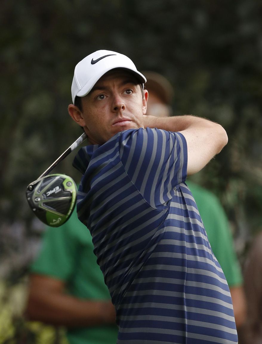 Rory McIlroy, of Northern Ireland, tees off on the 12th hole in round two of the Mexico Championship at Chapultepec Golf Club in Mexico City, Friday, March 3, 2017. All but one of the world's top 50 golfers are contesting the World Golf Championship PGA event, which this year relocated to Mexico City from the Trump National Doral Resort in Florida. (AP Photo/Eduardo Verdugo)