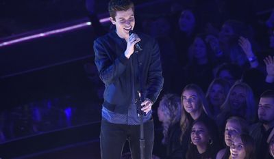 Shawn Mendes performs &amp;quot;Mercy&amp;quot; at the iHeartRadio Music Awards at the Forum on Sunday, March 5, 2017, in Inglewood, Calif. (Photo by Chris Pizzello/Invision/AP)
