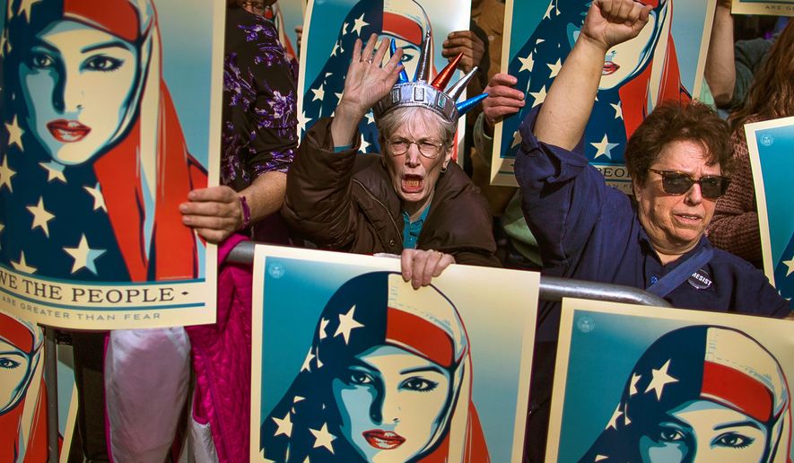 Protesters rallied in New York City last month against President Trump&#x27;s initial executive order banning travel from seven Muslim-majority nations. More protests are on the way against the revised version. (Associated Press)