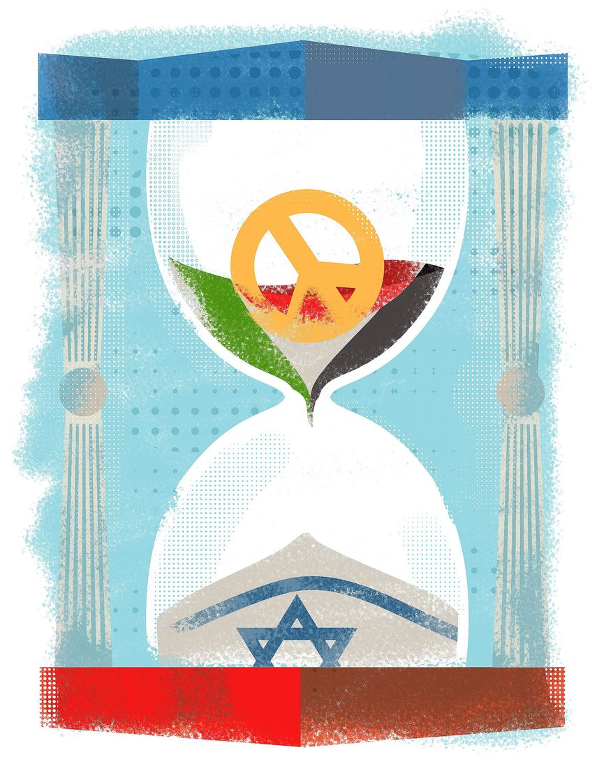 Illustration on the Israeli/Palestinian peace process by Linas Garsys/The Washington Times