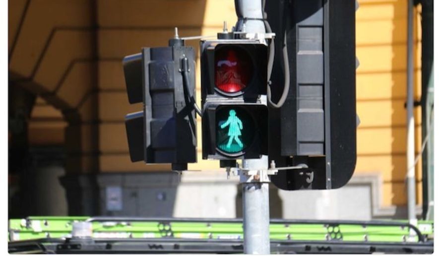 Australia is experimenting with female traffic signals to combat &quot;unconscious bias.&quot; (Twitter, ABC News Melbourne)