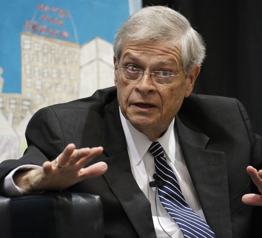 FILE - In this Nov. 14, 2013 file photo, Wells Church pastor Rev. Keith Tonkel participates in a discussion about the challenges Mississippi's capital city faces in Jackson. Tonkel, one of 28 white United Methodist ministers who signed a statement condemning segregation and racism in the Deep South in 1963, has died. Wells United Methodist Church, where he had been pastor since 1969, announced that Tonkel died Wednesday, March 8, 2017 in Jackson, where he had been hospitalized for pneumonia and blood clots in his lungs. He was 81. (AP Photo/Rogelio V. Solis)