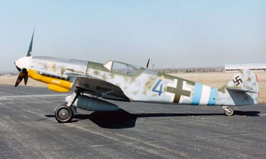 A Messerschmitt Bf 109G-10 sits on a runway at the National Museum of the United States Air Force in Dayton, Ohio. (U.S. Air Force) ** FILE **