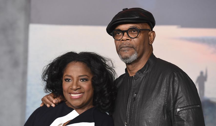 Samuel L. Jackson, right, and LaTanya Richardson arrive at the Los Angeles premiere of "Kong: Skull Island" at the Dolby Theatre on Wednesday, March 8, 2017. (Photo by Jordan Strauss/Invision/AP)
