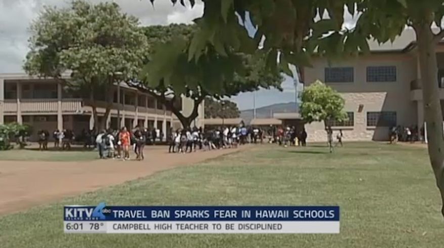 John Sullivan, a social studies teacher at Campbell High School in Ewa Beach, Hawaii, faces disciplinary action after he told faculty members in an email that he wouldn't teach students who were in the U.S. illegally. (KITV)