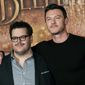 In this Feb. 20, 2017, file photo, actor Josh Gad, left, who plays manservant LeFou and Luke Evans who plays villain Gaston, pose during a promotional event for the movie &quot;Beauty and the Beast,&quot; in Paris. Walt Disney has shelved the release of its new movie &quot;Beauty and the Beast&quot; in mainly Muslim Malaysia, even though film censors said Tuesday, March 14, 2017, it had been approved with a minor cut involving a &quot;gay moment&quot; between two characters in the film. (AP Photo/Christophe Ena, File)