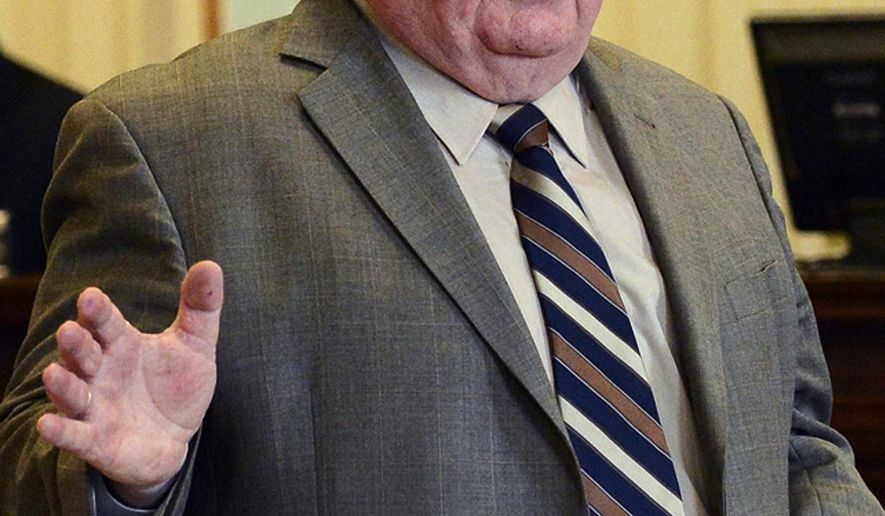 FILE - In this Feb. 20, 2013, file photo, defense attorney Daniel Lilley, representing Mark Strong Sr., gives his opening statements in the Zumba prostitution case in York County Superior Court, in Alfred, Maine. Lilley, whose high-profile legal victories included winning an acquittal in 1990 for a woman who shot her husband 15 times, died Saturday, March 11, 2017. He was 79. (Shawn Patrick Ouellette/Portland Press Herald, Pool, File)