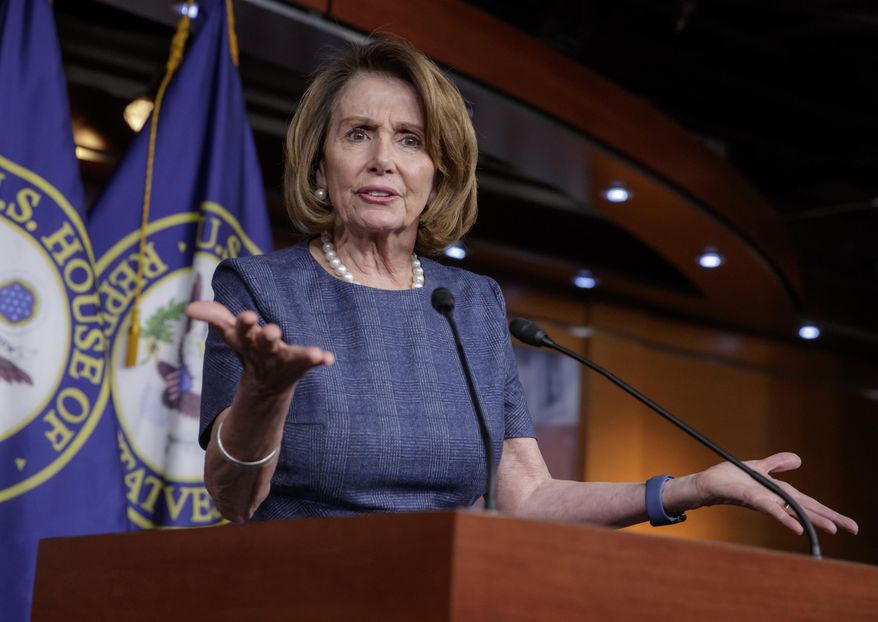 FILE - In this March 9, 2017 file photo, House Minority Leader Nancy Pelosi of Calif. speaks during a news conference on Capitol Hill in Washington. Speaking about health care, Tuesday, March 14, 2017, Pelosi said the GOP measure is "very, very cruel. It must be stopped." (AP Photo/J. Scott Applewhite, File)