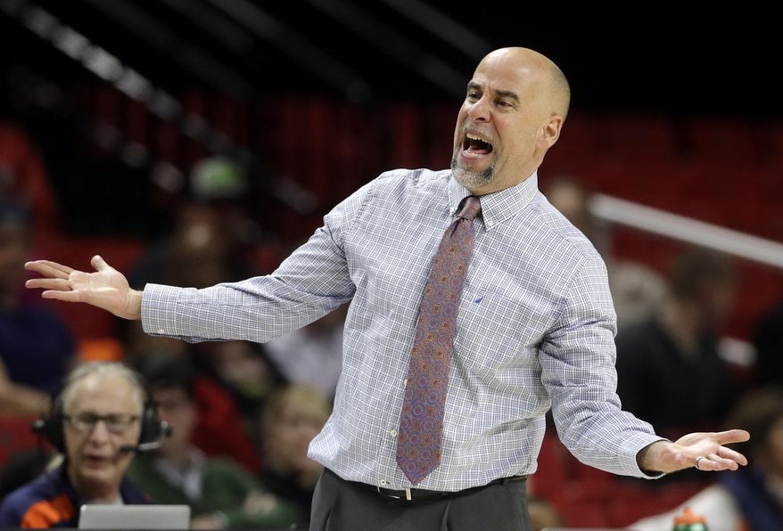 FILE - In this Feb. 9, 2017, file photo, Illinois coach Matt Bollant reacts to an official's call during the second half of an NCAA college basketball game against Maryland in College Park, Md. Bollant, who had one winning season in five years and was sued two years ago for abusing players, has been fired as Illinois’ women’s basketball coach, the school announced Tuesday, March 14, 2017. (AP Photo/Patrick Semansky, File)