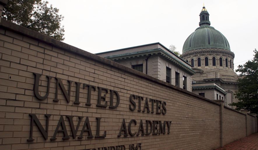 This May 10, 2007 file photo shows the U.S. Naval Academy in Annapolis, Md. (AP Photo/Kathleen Lange, File) **FILE**