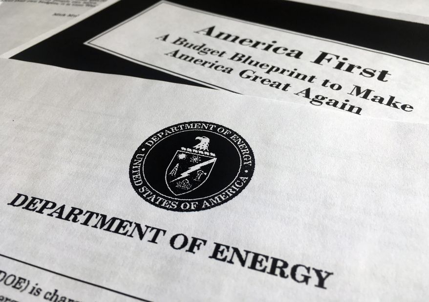 A portion of President Donald Trump's first proposed budget focusing on the Department of Energy was released by the Office of Management and Budget. (Associated Press/File)