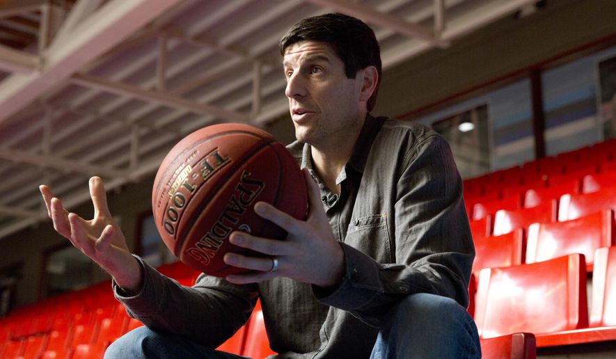 Former Belgian professional basketball player from Brazil, Sebastien Bellin, speaks with the Associated Press at the Aalster Basketball Forum in Aalst, Belgium on Thursday, March 16, 2017. The former basketball player, badly hurt in the suicide bomb attack on Brussels airport a year ago is urging the Belgian government to live up to its pledge to help the victims. (AP Photo/Virginia Mayo)