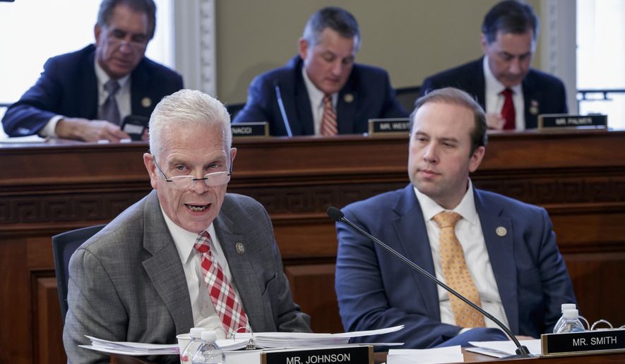 “We founded this caucus primarily on one single irrefutable principle, and that is first and foremost, Israel has a fundamental right to exist and defend herself. And that is not negotiable,” said Rep. Bill Johnson, Ohio Republican, (left) who chairs the Congressional Israel Victory Caucus with Rep. Ron DeSantis, Florida Republican, (not pictured.) (AP Photo/J. Scott Applewhite)