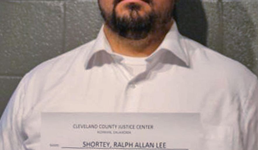 This undated photo provided by the Cleveland County Sheriff's Office in Norman Okla., shows Ralph Shortey. Oklahoma prosecutors have filed child prostitution charges against Shortey, a Republican state senator, after police found him in a hotel room with a 17-year-old boy. Shortey, surrendered to authorities Thursday, March 16, 2017 on charges of engaging in child prostitution, transporting a minor for prostitution and engaging in prostitution within 1,000 feet of church. (Cleveland County Sheriff's Office via AP)