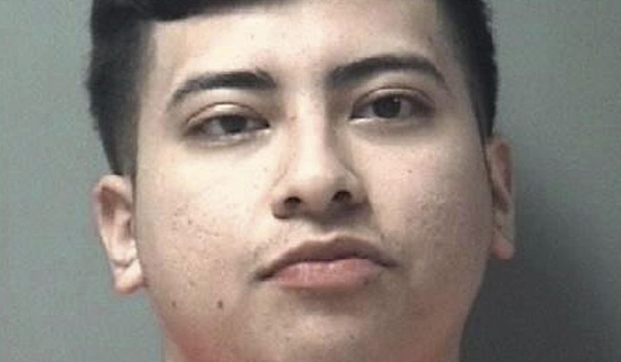 This undated photo provided by the Texas City Police Department shows Andres Arturo Villagomez. Villagomez and his girlfriend Karinthya Sanchez Romero have been indicted on charges arising from the cyberbullying of the man's ex-girlfriend until her suicide. The Galveston couple is accused of actions that investigators say drove 18-year-old Brandy Vela to fatally shoot herself in the chest on Nov. 29. 2016 at her family's home in Texas City, about 10 miles northwest of Galveston. (Texas City Police Department via AP)