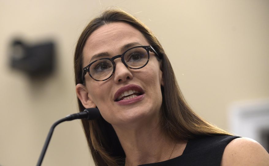 Actress Jennifer Garner, a Trustee for Save the Children, testifies on Capitol Hill in Washington, Thursday, March 16, 2017, before the House Labor, Health and Human Services, Education, and Related Agencies subcommittee hearing to support early childhood education. (AP Photo/Susan Walsh)