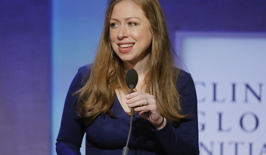 FilE - In this Sept. 19, 2016 file photo, Chelsea Clinton speaks at the Clinton Global Initiative in New York.  Clinton is joining the board of directors of online travel booking site Expedia. Documents filed with securities regulators say the daughter of defeated U.S. presidential candidate Hillary Clinton has joined its 14-member board. The company is controlled by Barry Diller. Chelsea Clinton is also a director of another company that Diller controls, IAC/InterActiveCorp. (AP Photo/Mark Lennihan, File)