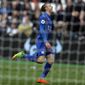 Leicester&#x27;s Jamie Vardy reacts after he failed to score during the English Premier League soccer match between West Ham and Leicester City at London Stadium in London, Saturday, March 18, 2017. (AP Photo/Frank Augstein)