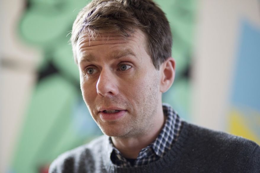 In this March 13, 2017 photo, Scott Heiferman, CEO of Meetup, talks during an interview in New York. The networking site is partnering with a left-leaning labor group and a former Hillary Clinton aide to roll out a platform for organizing people who oppose President Donald Trump. (AP Photo/Mark Lennihan)
