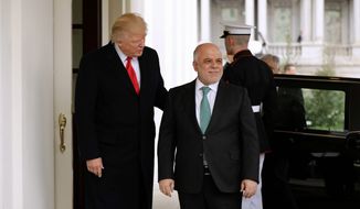 Iraqi Prime Minister Haider al-Abadi sees the United States &quot;more engaged&quot; in the fight against the Islamic State under President Trump. (Associated Press)