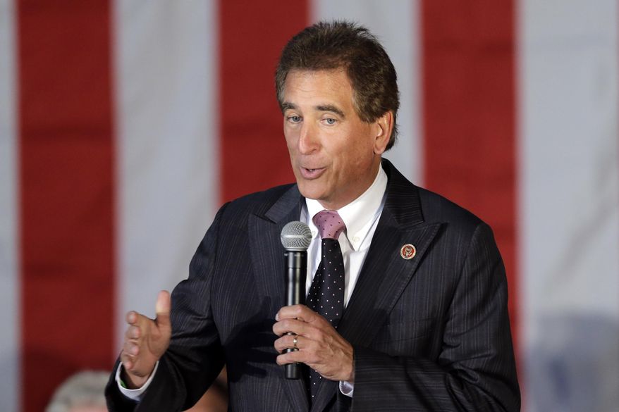 In this Sept. 29, 2014, file photo, U.S. Rep. Jim Renacci, R-Ohio, speaks at a GOP Get Out the Vote rally in Independence, Ohio. (AP Photo/Mark Duncan, File)