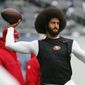 San Francisco 49ers quarterback Colin Kaepernick warms up before an NFL football game against the Chicago Bears. Spike Lee said on Instagram Sunday, March 19, 2017, that it was &amp;quot;fishy&amp;quot; that Kaepernick, now a free agent, hadn&#39;t been signed.&amp;quot; (AP Photo/Charles Rex Arbogast, File)