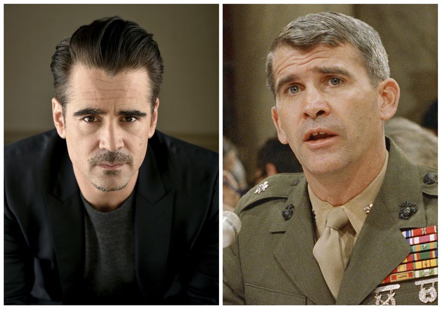 FILE - In this combination photo, actor Colin Farrell, left, appears during a portrait session, on May 9, 2016 in Beverly Hills, Calif., and Lt. Col. Oliver North appears before a congressional committee holding hearings on the Iran-Contra affair on Capitol Hill in Washington. Farrell is slated to star as Oliver North in a limited series from Amazon. The man who directed Farrell in the film &amp;quot;Lobster,&amp;quot; Yorgos Lanthimos, has been tapped to direct the untitled, one-hour series that will cover the Iran-Contra scandal. (AP Photo/Jordan Strauss and J. Scott Applewhite, Files)