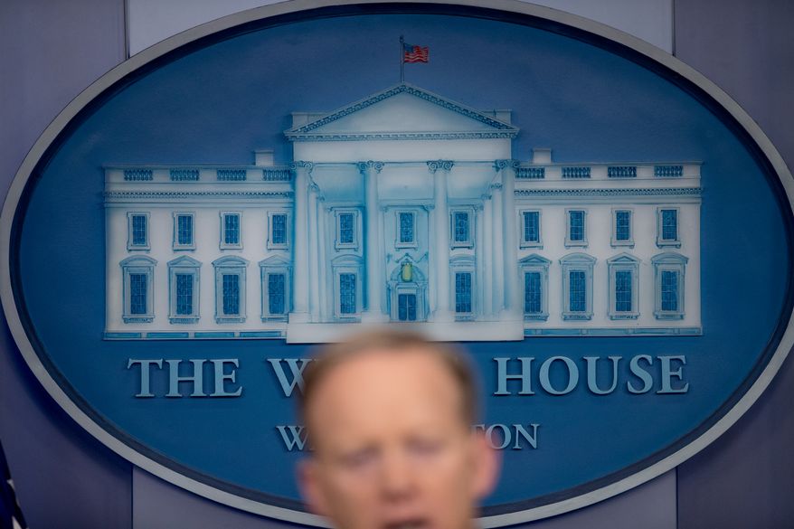 White House press secretary Sean Spicer speaks to the media during the daily press briefing at the White House, Tuesday, March 21, 2017, in Washington. Spicer discussed healthcare, immigration, and other topics. (AP Photo/Andrew Harnik)