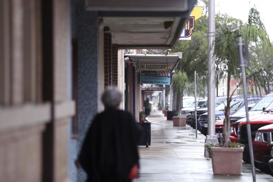 This March 9, 2017 photo shows the city of Kingsville, Texas. Kingsville in partnership with the UTSA is embarking on $2.4 million of improvements downtown. (Rachel Denny Clow/Corpus Christi Caller-Times via AP)