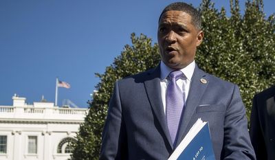 Rep. Cedric Richmond, D-La., the chairman of the Congressional Black Caucus, speaks to members of the media at the White House in Washington, in this March 22, 2017, photo. (AP Photo/Andrew Harnik) ** FILE **