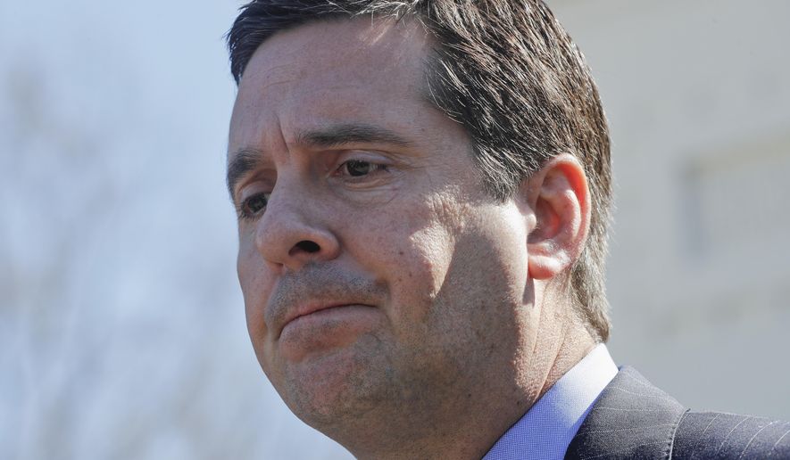 Rep. Devin Nunes, California Republican and chairman of the House Permanent Select Committee on Intelligence, is having his staff prepare up to five more broadsides calling into question the FBI&#39;s and Department of Justice&#39;s handling of the Russian election-meddling investigation. (Associated Press/File)