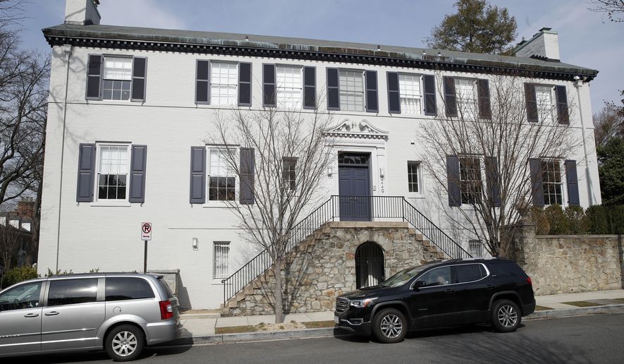 The home of Ivanka Trump, the daughter of President Donald Trump, and her husband White House Senior Advisor Jared Kushner, is seen Friday, March 24, 2017, in Washington. Neighbors of Trump, her husband Jared Kushner and their three children have groused that sidewalks have been closed, public parking overrun and that the family and their staff can't even be bothered to learn the trash pickup schedule outside their $5.5-million home. (AP Photo/Alex Brandon)