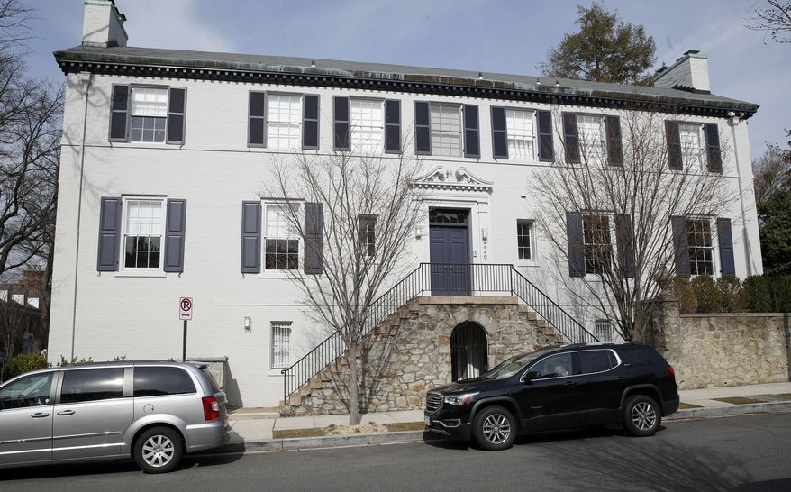 The home of Ivanka Trump, the daughter of President Donald Trump, and her husband White House Senior Advisor Jared Kushner, is seen Friday, March 24, 2017, in Washington. Neighbors of Trump, her husband Jared Kushner and their three children have groused that sidewalks have been closed, public parking overrun and that the family and their staff can't even be bothered to learn the trash pickup schedule outside their $5.5-million home. (AP Photo/Alex Brandon)