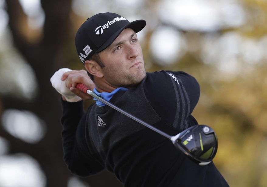 Jon Rahm of Spain watches his tee shot on the first hole during the round of 16 play at the Dell Technologies Match Play golf tournament at Austin County Club, Saturday, March 25, 2017, in Austin, Texas. (AP Photo/Eric Gay)