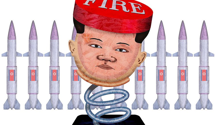 North Korean Nuclear War Threat Illustration by Greg Groesch/The Washington Times