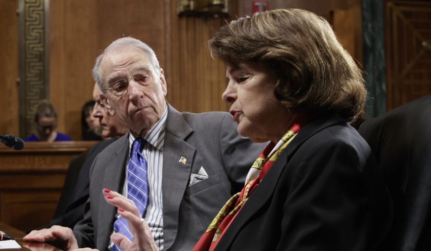 Sen. Chuck Grassley, Iowa Republican, says Sen. Dianne Feinstein and other Democrats have a right to be heard. (Associated Press/File)