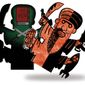 Illustration on the ideology behind Islamist terror by Alexander Hunter/The Washington Times