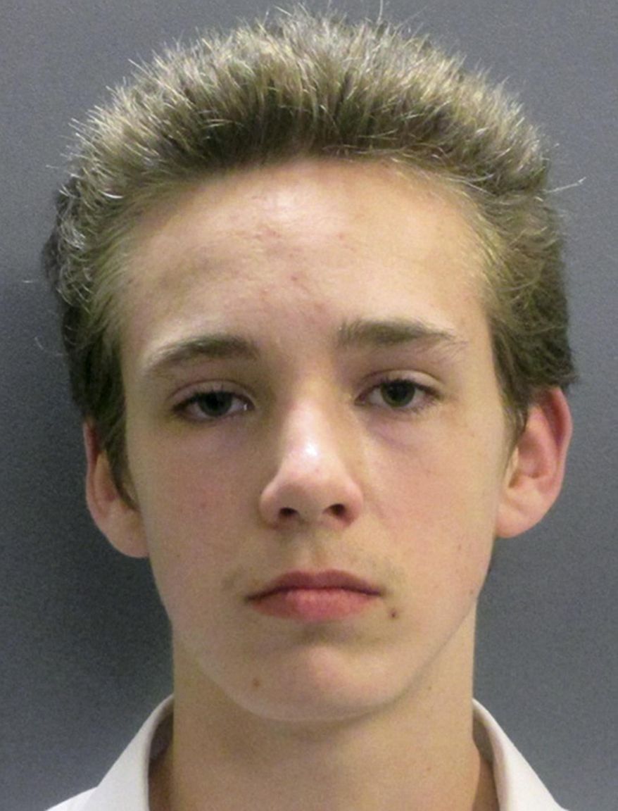 FILE - This undated file photo provided by the Jasper County Sheriff's Office shows Tristan Potts, of Jasper, Mo. Potts was sentenced Monday, March 27, 2017, for second-degree murder, armed criminal action and attempted first-degree arson in the fatal shooting of his 12-year-old sister outside their rural southwest Missouri home in October 2015. Potts, who was certified to stand trial as an adult, pleaded guilty to the charges in December. (Jasper County Sheriff's Office via AP, File)